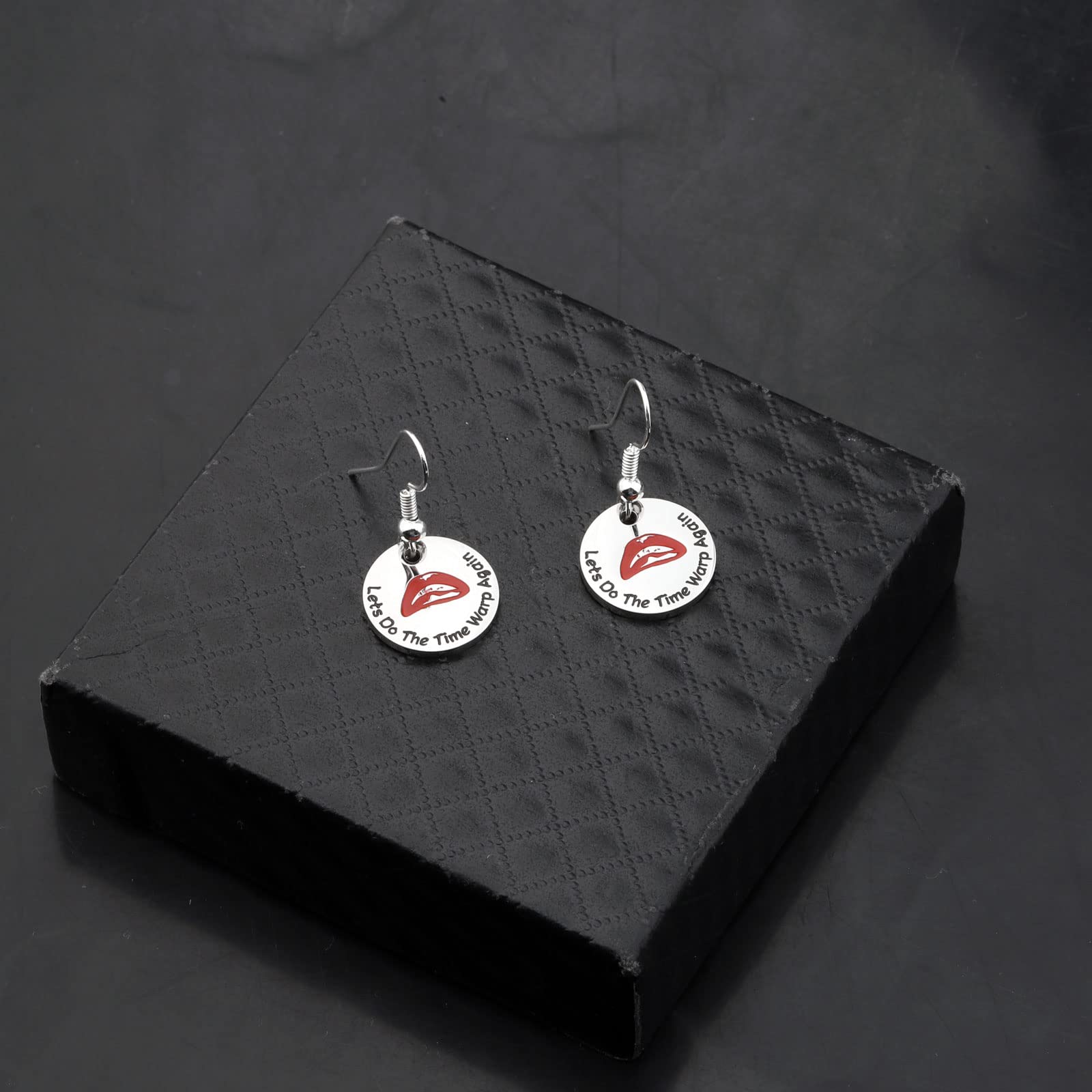 UJIMS The Rocky Horror Picture Show Inspired Earrings - Time Warp Again Jewelry Gift for Rocky Horror Fans & Musical Film Lovers - Perfect for Cosplay, Halloween Costumes & Movie-Themed Parties