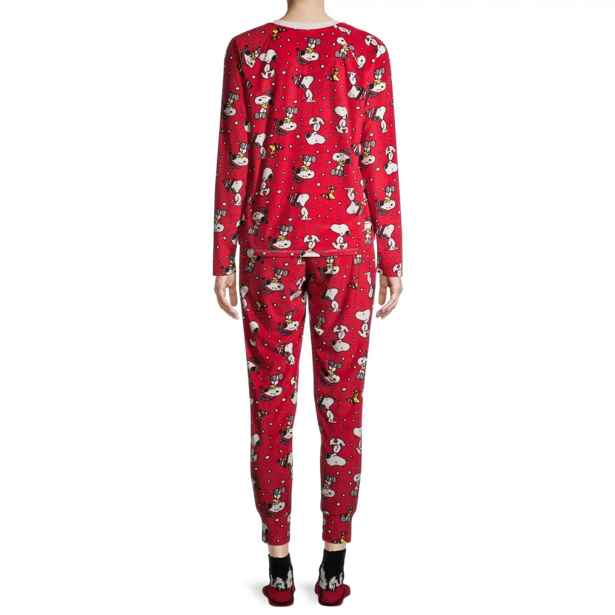 Christmas Peanuts Snoopy Red 3-Piece Pajama Set with Socks - Cozy Holiday Sleepwear for Women & Men | Perfect for Winter Nights, Christmas Eve & Family Gatherings