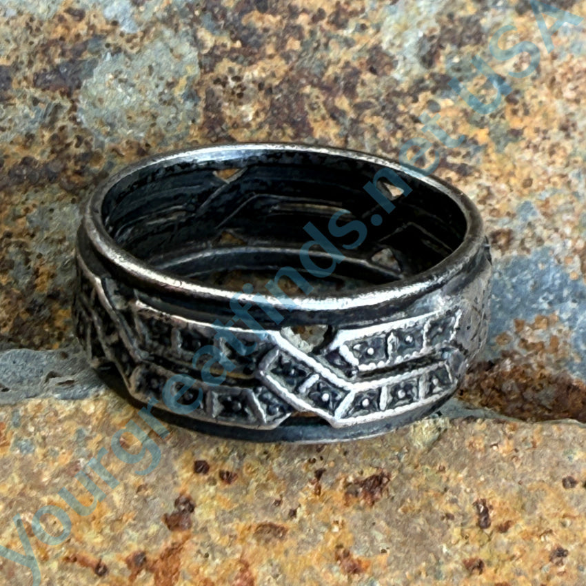 Vintage Celtic Band Ring - Raised Design, Size 6 - Perfect for Weddings, Anniversaries & Boho Fashion