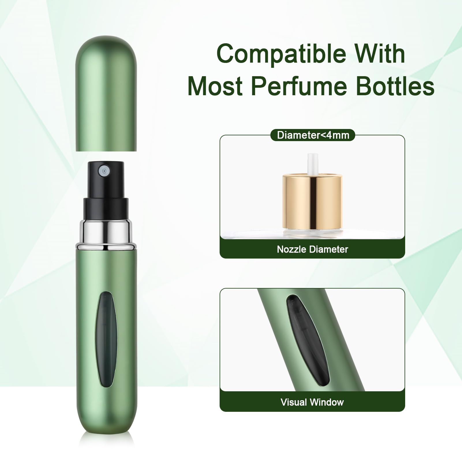 Premium Refillable Travel Perfume Bottle - Portable Atomizer Sprayer for Cologne & Fragrance - Leak-Proof Pocket Perfume Dispenser - TSA Approved Travel Size Perfume Refill Bottle - Perfect for Air Travel, Gym Bag & Everyday Carry