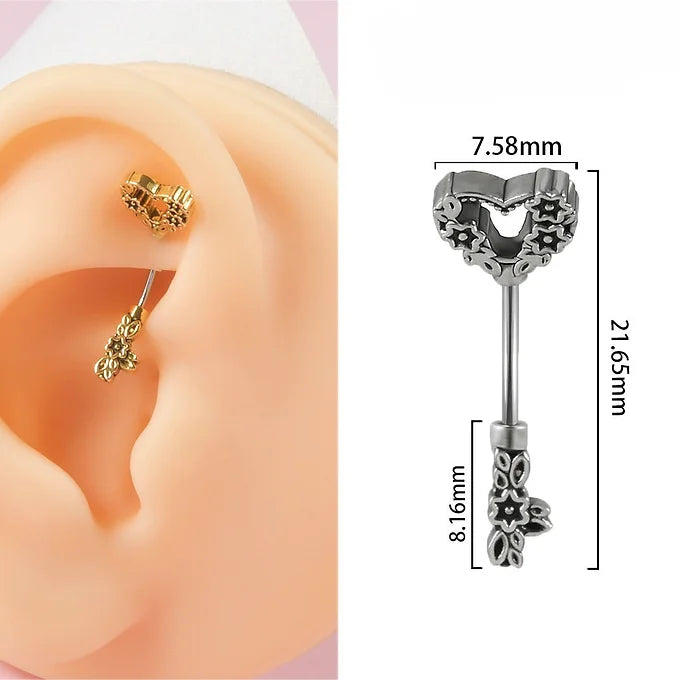 Gothic Skeleton Belly Button Ring & Rook Piercing Jewelry - Stainless Steel Body Jewelry for Women | DL052 | Perfect for Halloween, Gothic Fashion & Alternative Style
