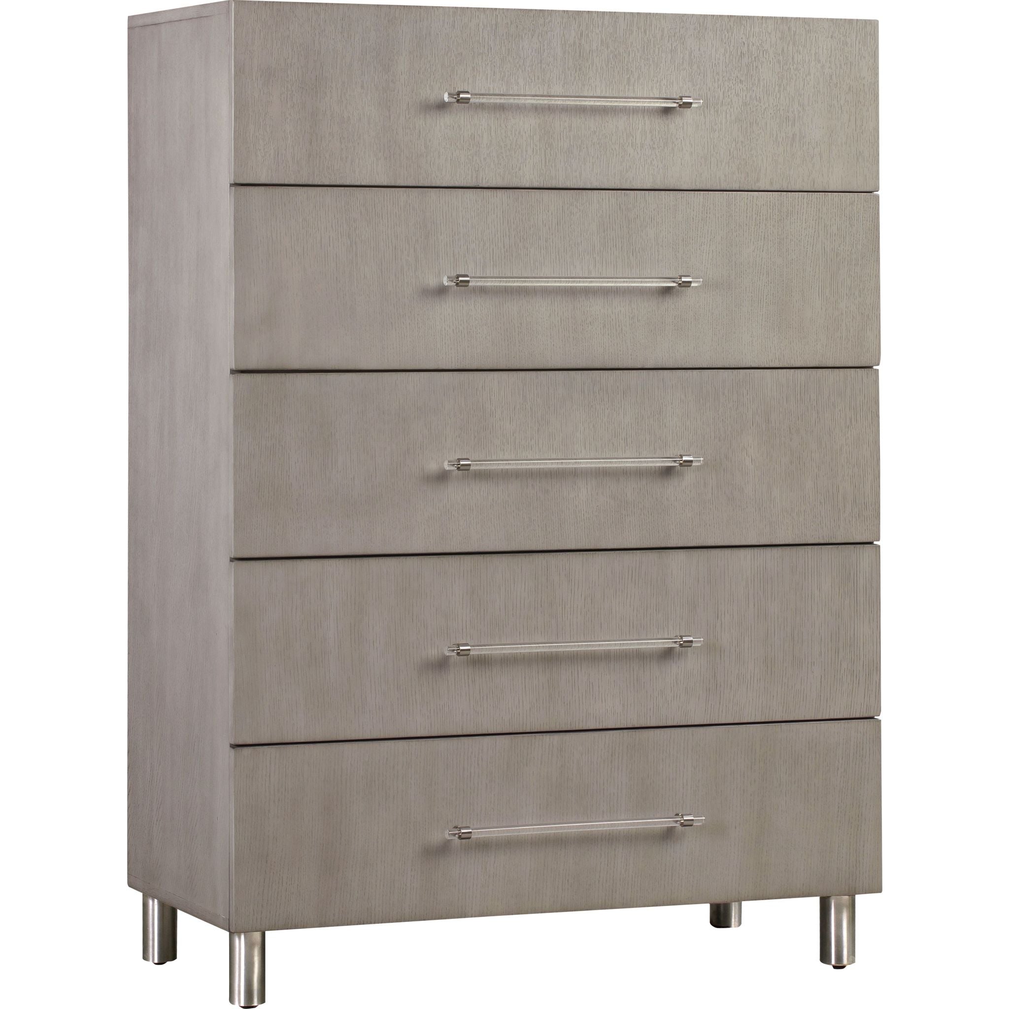 Argento Chest Misty Grey - Stylish Storage Cabinet for Bedroom, Living Room & Office - Modern Grey Wooden Cabinet with Shelves & Drawers