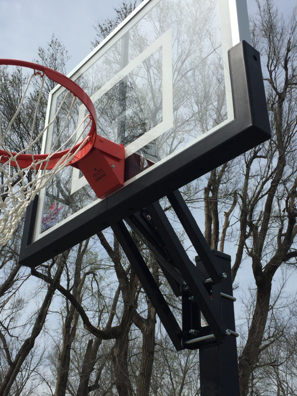 First Team Champ BP Adjustable In-Ground Basketball Hoop - Professional Outdoor Basketball Goal System for Driveway, Backyard, and Court Use