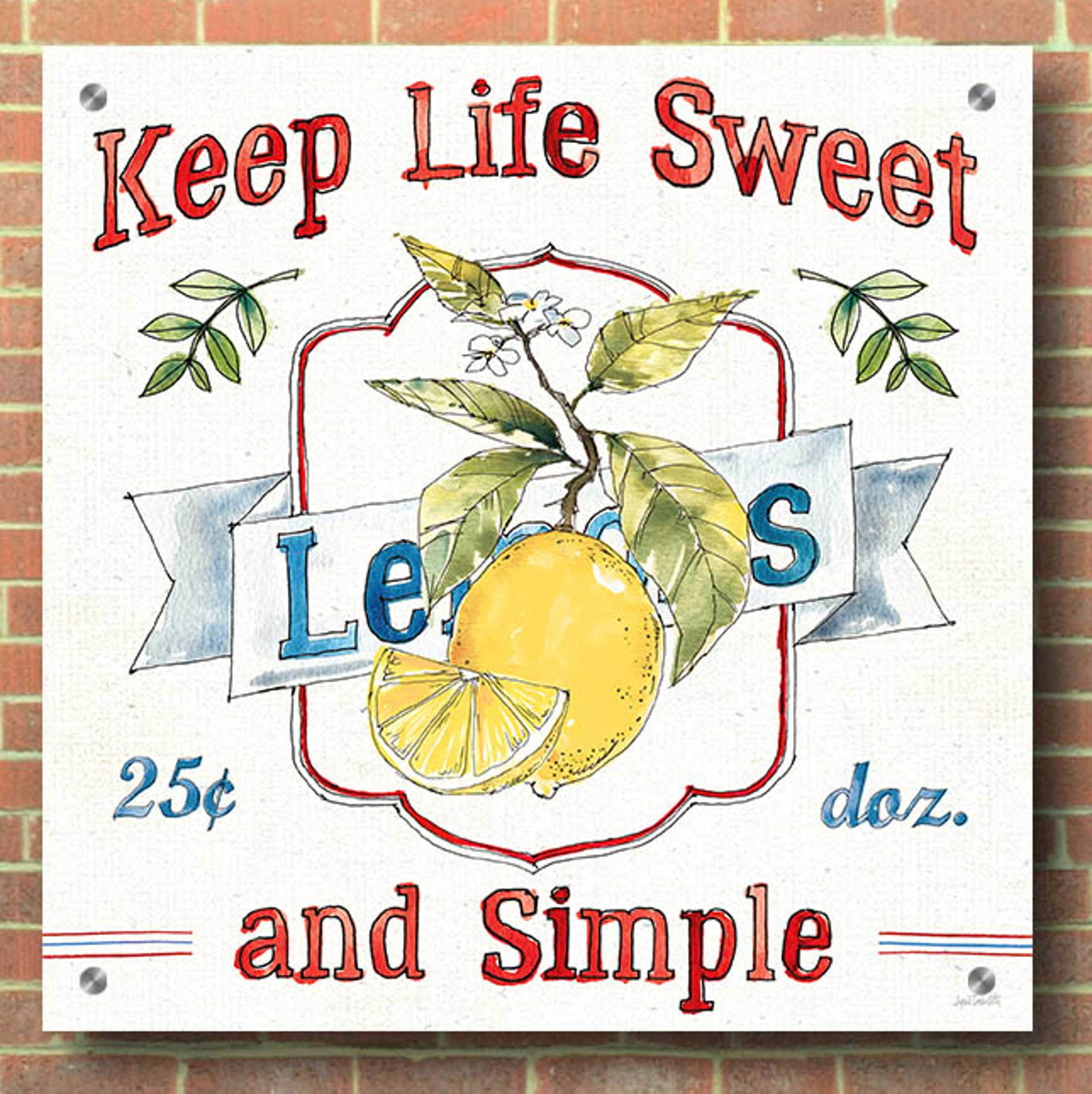 Epic Art 'Fruit Stand II' by Ann Tavoletti - Vibrant Acrylic Glass Wall Painting, 36x36 Inches - Perfect for Kitchen, Dining Room & Farmhouse Decor