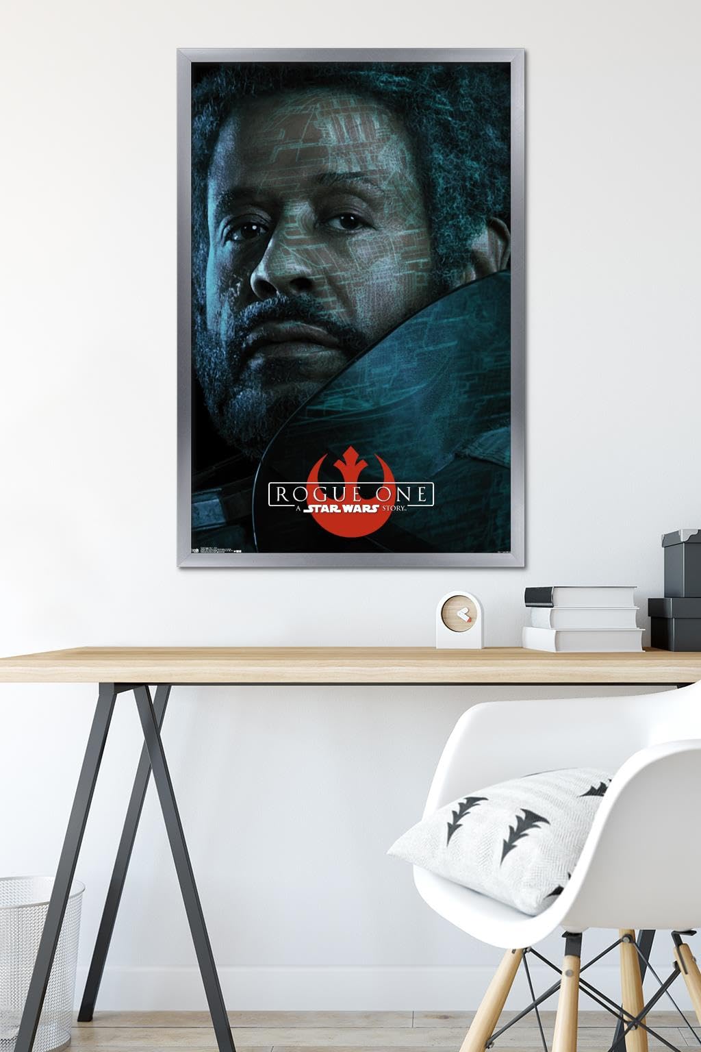 Star Wars Rogue One Saw Gerrera Wall Poster 22.375 x 34 Inches - Silver Framed Movie Art Print for Home Theater, Game Room & Office Decor