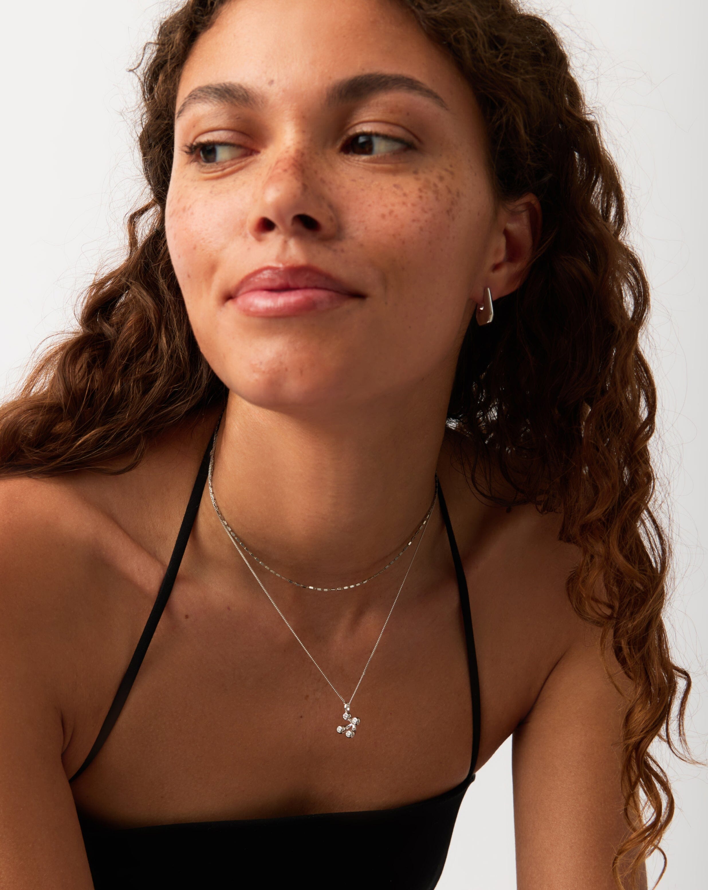 Elegant Atom Pendant Necklace - Sterling Silver Cubic Zirconia Jewelry for Women | Perfect for Date Night, Office Wear & Special Occasions