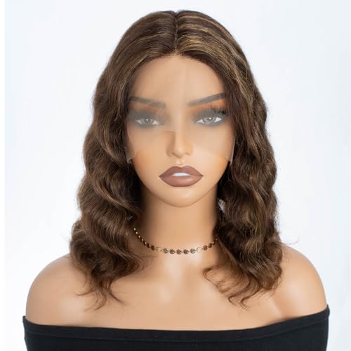 Brown Mixed Honey Blonde|Middle Part Body Wave Lace Front Wig