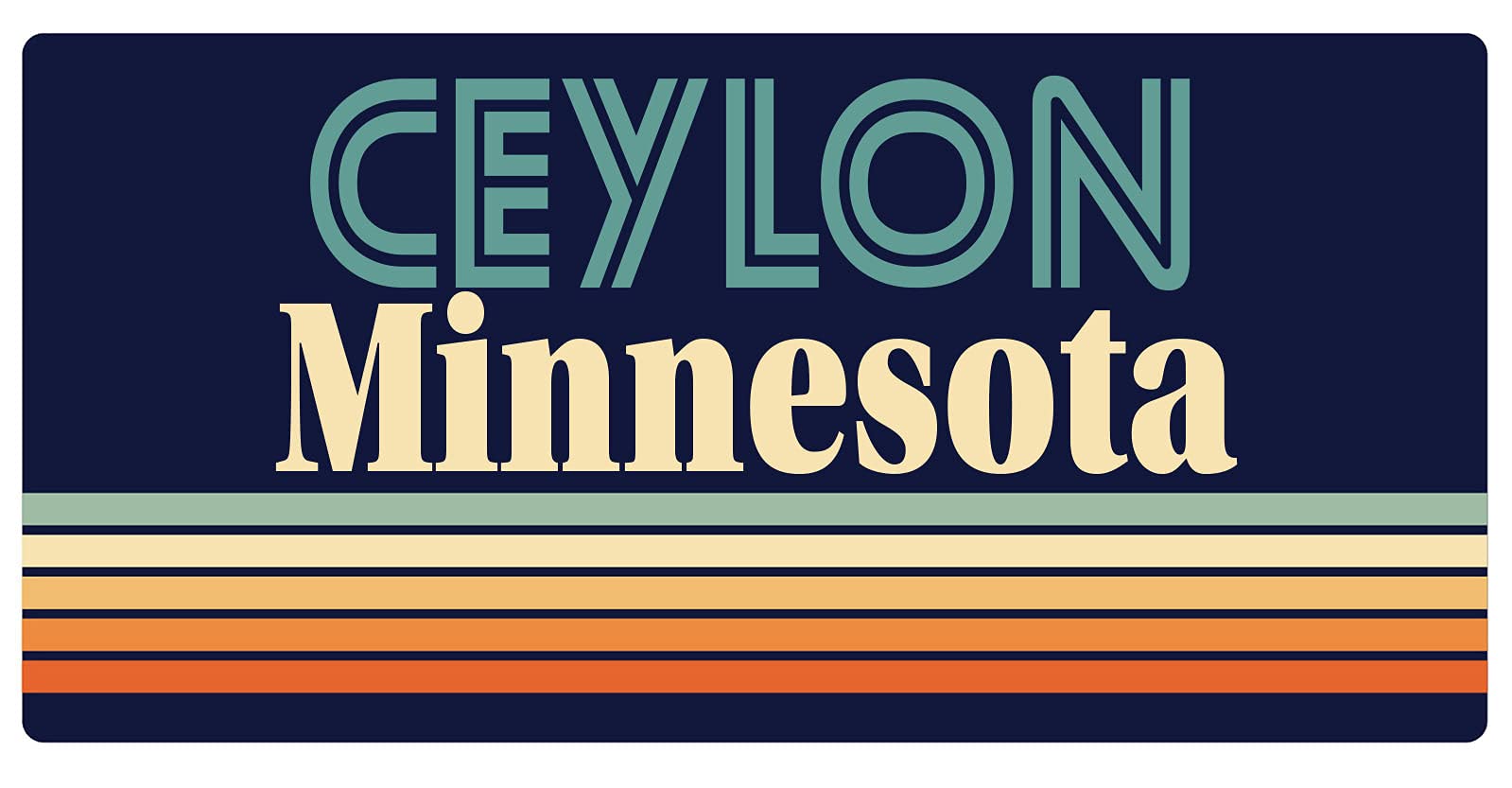 Vintage Ceylon Minnesota 5 x 2.5-Inch Retro Fridge Magnet - Decorative Collectible Souvenir for Refrigerators, Lockers & Metal Surfaces - Perfect for Home, Office & Travel Memories