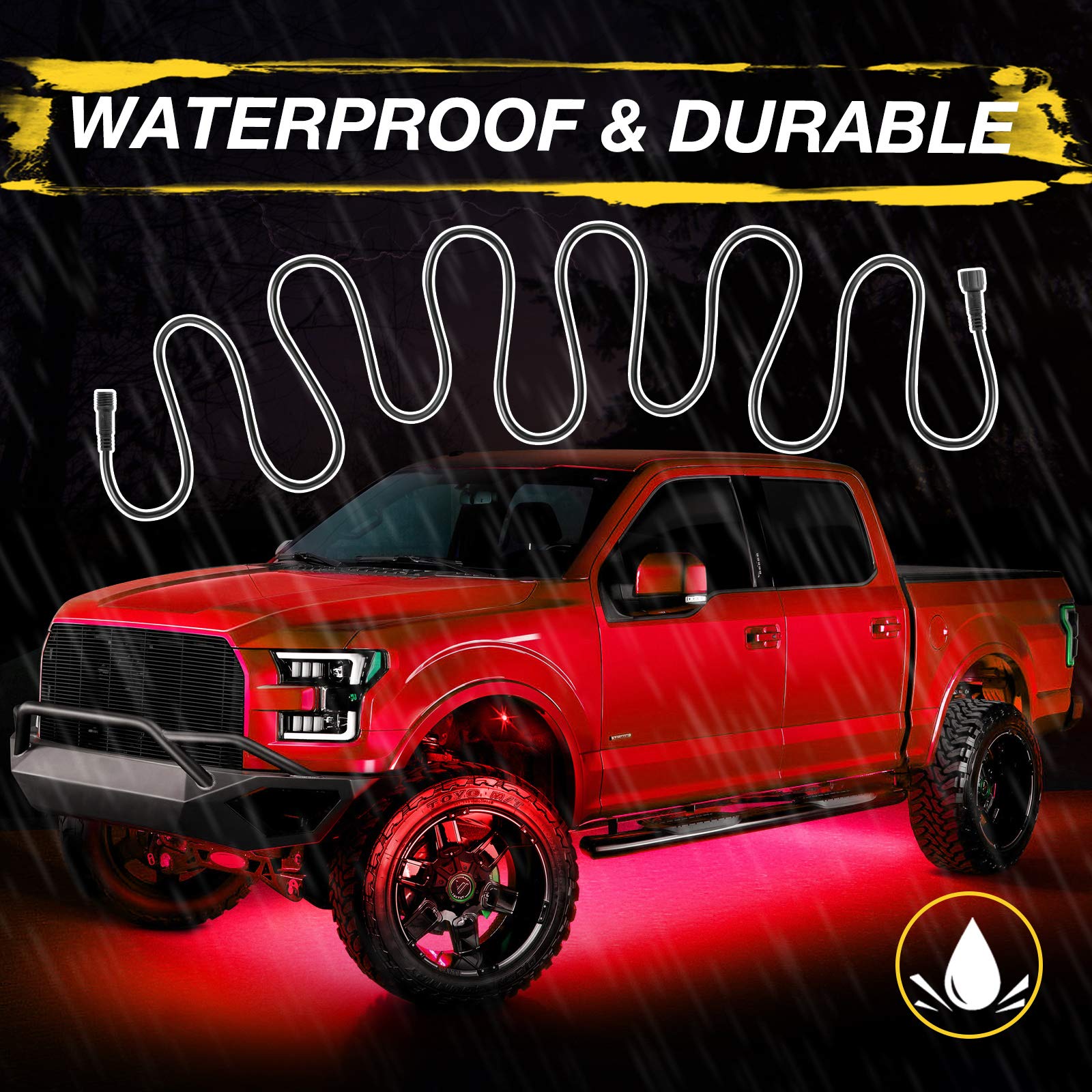 4 Pin RGB Extension Cable 9.8FT for LED Rock Lights - Compatible with 4/6/8/12 Pods Underglow Kits & Wheel Well Lights - Waterproof Wiring for Off-Road Vehicles, Trucks, and Car Customization