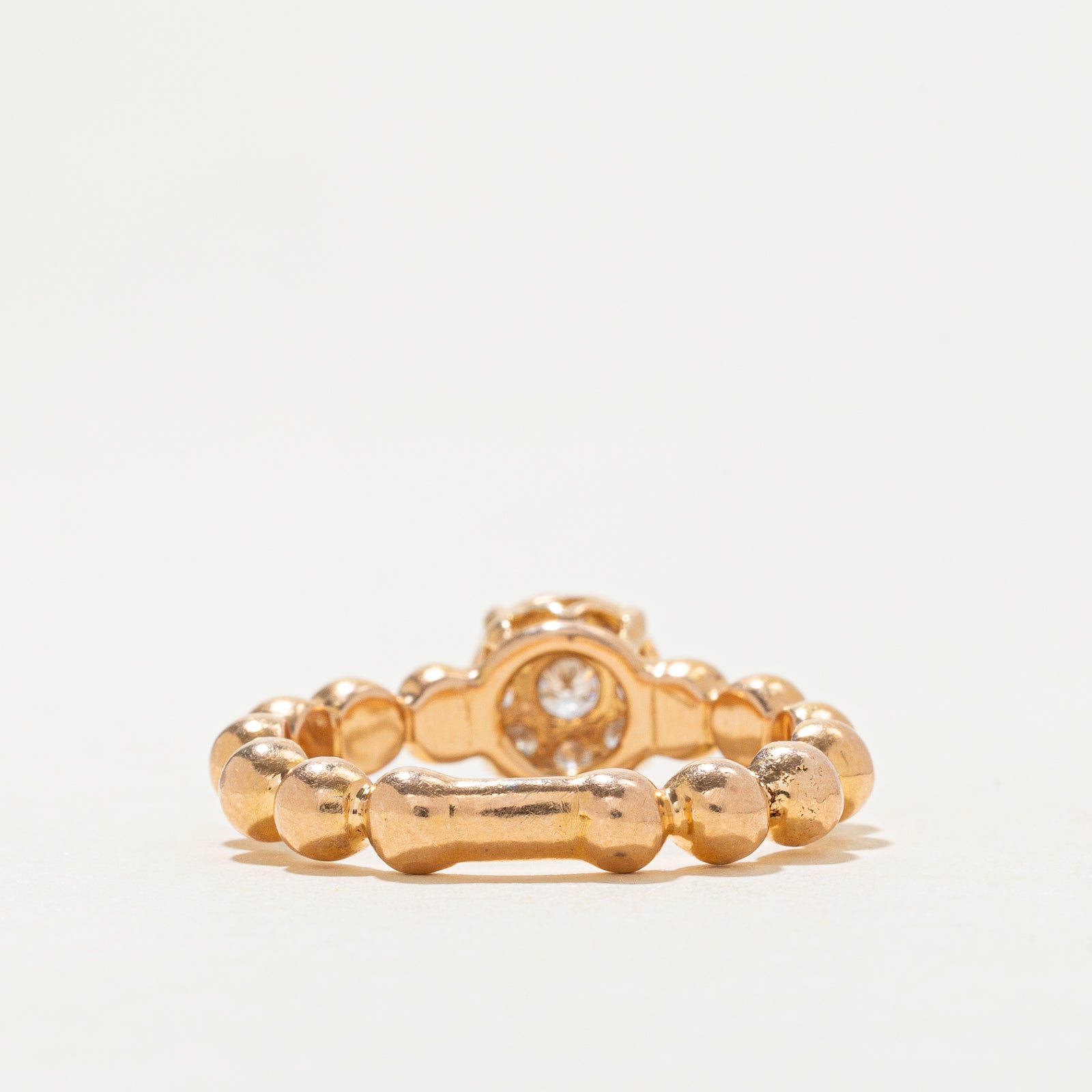 0.30ctw Diamond Cluster Beaded Band Ring for Women - Size 7.25 | Elegant Wedding, Anniversary, or Gift Jewelry for Special Occasions
