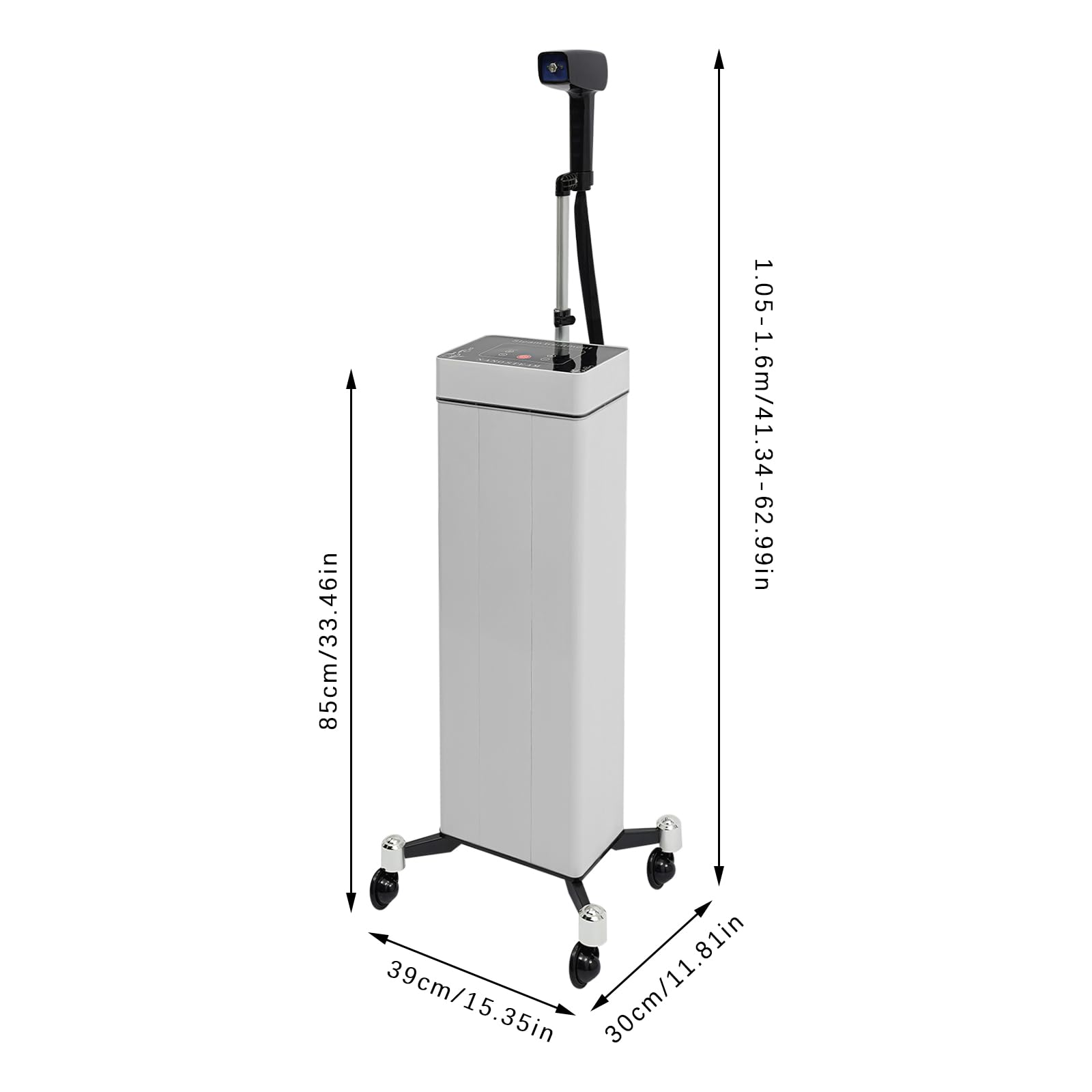 Professional Nano Hair Steamer for Salon & Home Use - 3-in-1 Deep Conditioning Hair Repair System with Digital Touch Panel, Rolling Base & Stand - Perfect for Hair Coloring, SPA Treatments & Damaged Hair Care