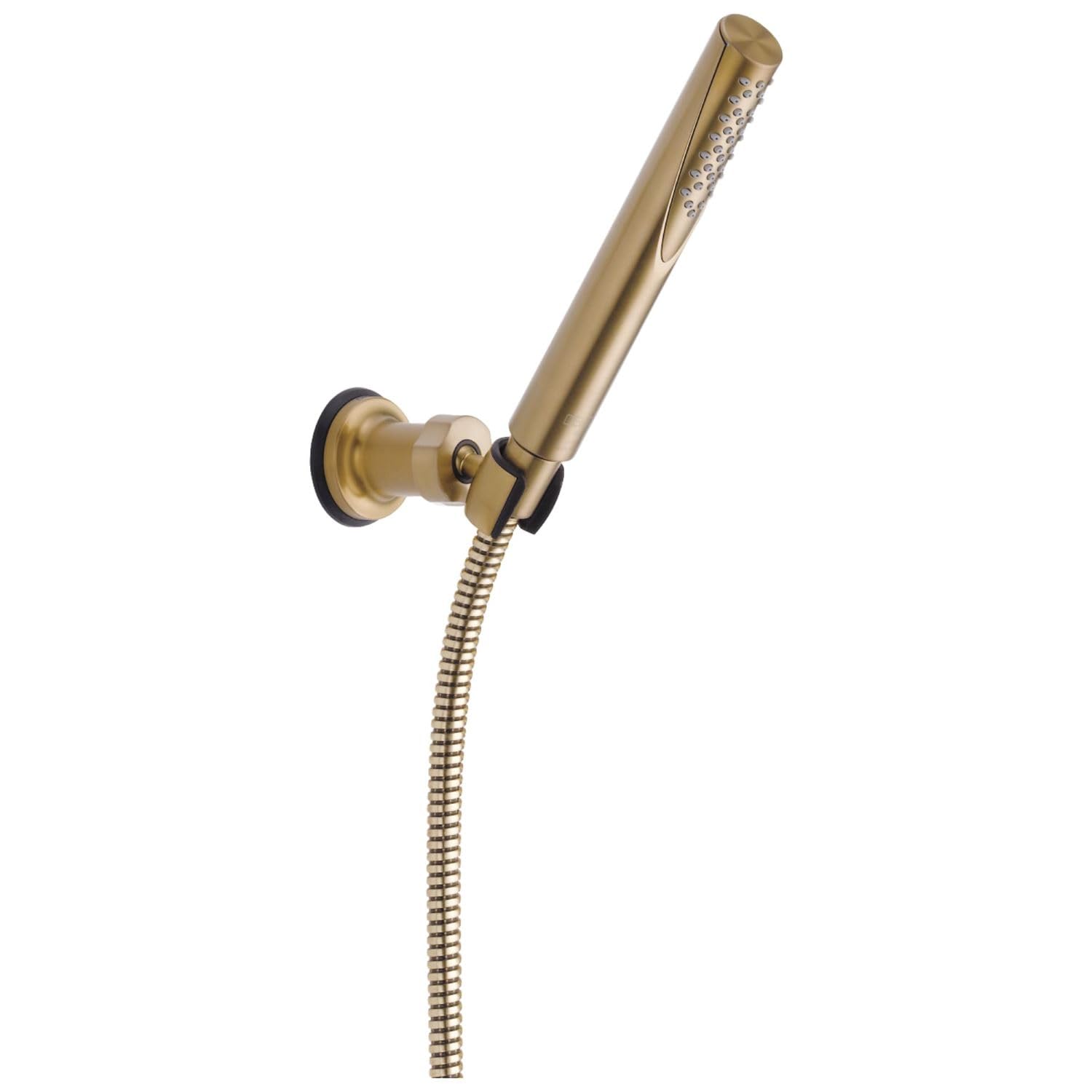 Delta Faucet Trinsic Single Spray Wall-Mount Hand Shower with Hose - Gold Handheld Shower Head & Slide Bar in Champagne Bronze (55085-CZ) - Perfect for Bathroom Renovation & Spa-Like Shower Experience