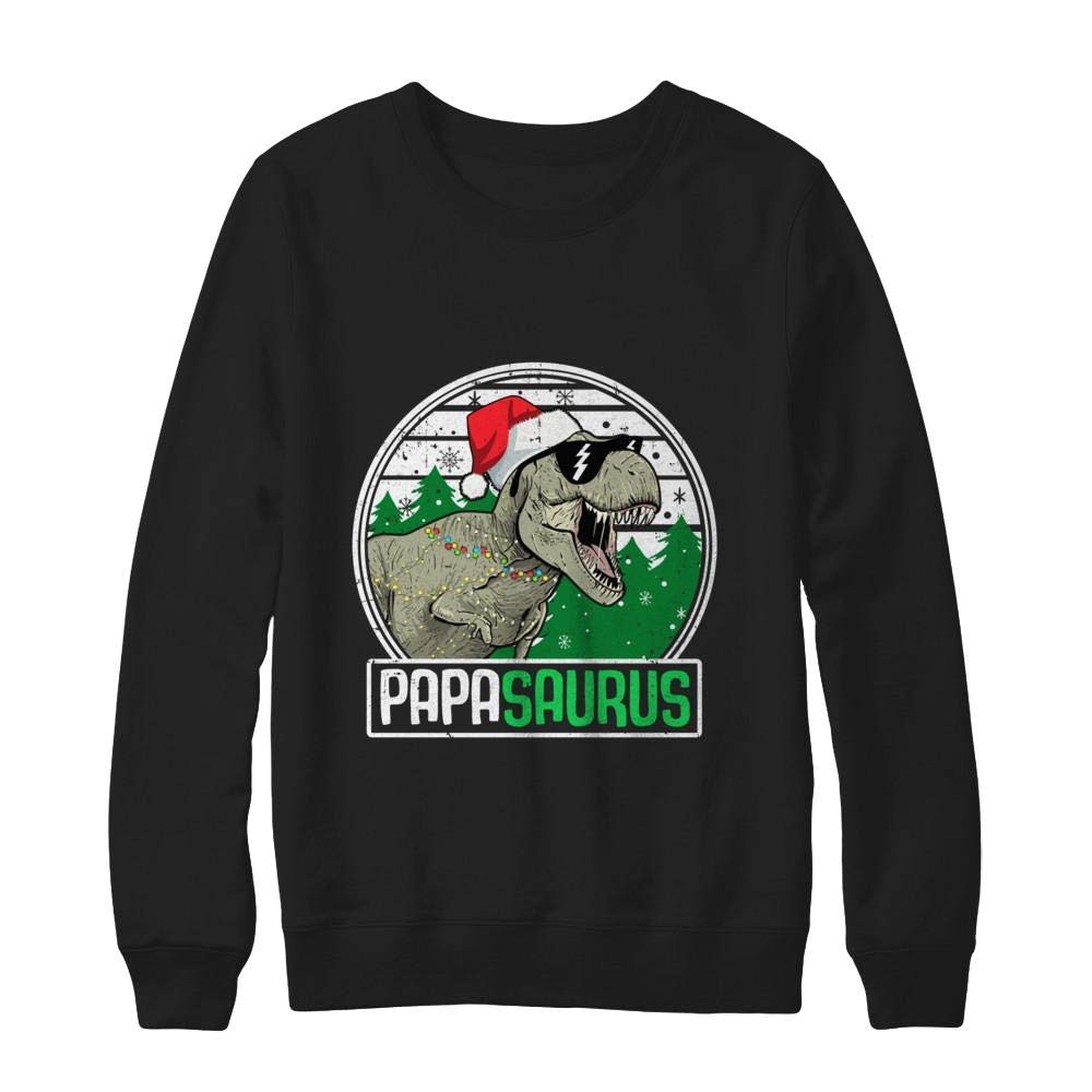 Papa Dinosaur T-Rex Family Matching Christmas Shirts & Sweatshirts - Cute Dino Themed Holiday Outfits for Family Photos & Christmas Parties