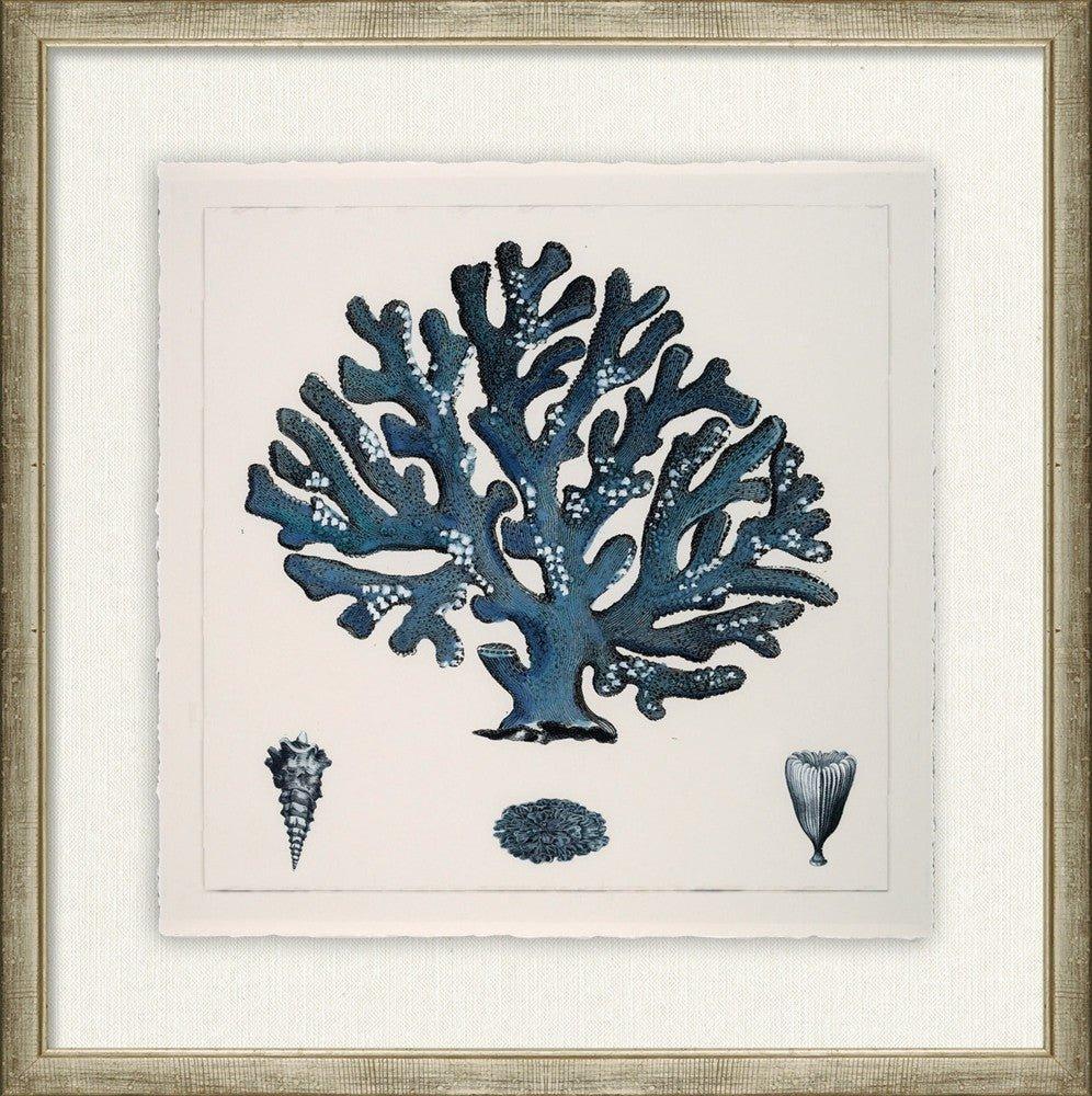 Blue Coral Wall Art - Handmade Ocean Themed Home Decor for Living Room, Bedroom & Office - Perfect Coastal Style Accent Piece