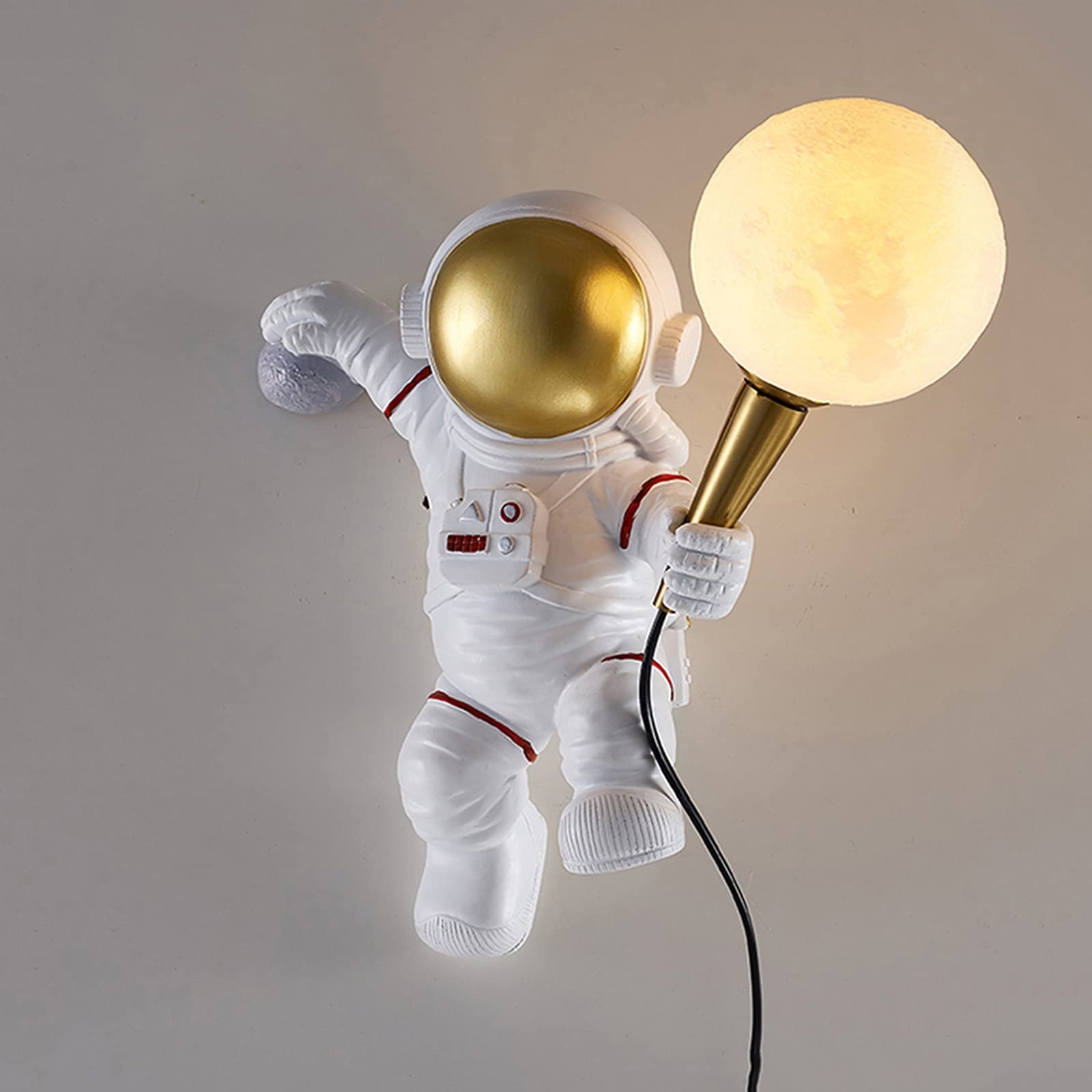 XDJ LED Astronaut Table Lamp - 3D Printed Night Light for Kids Room, Bedroom, Office & Study | Modern Decorative Lighting for Living Room, Bar & Cafe | White Space-Themed Bedside Lamp (Size C) - Perfect for Reading, Relaxation & Creating Cozy Atmosphere