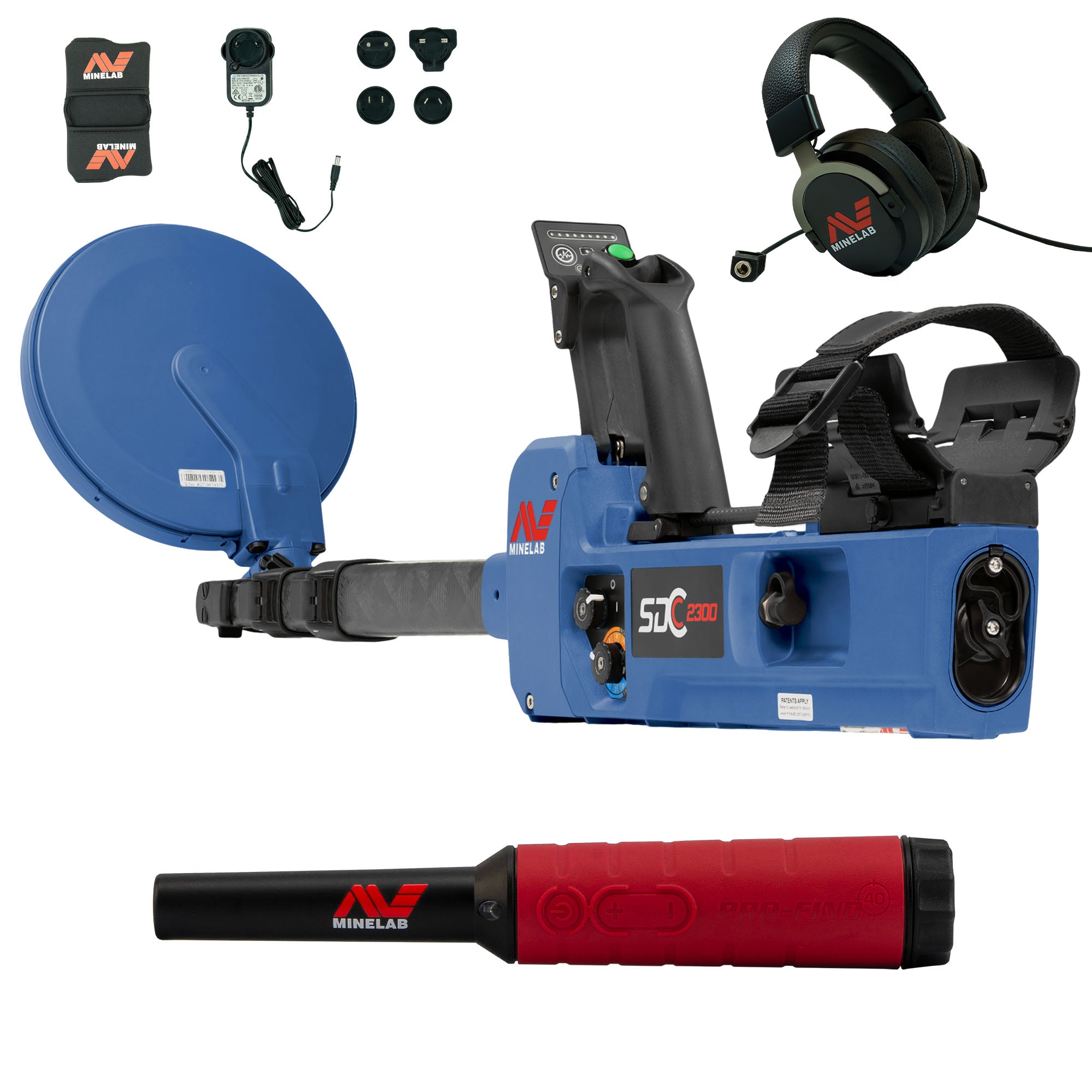 Minelab SDC 2300 Waterproof Gold Metal Detector with Pro-Find 40 Pinpointer - Professional All-Terrain Treasure Hunting for Beach, Desert & Mountain Adventures