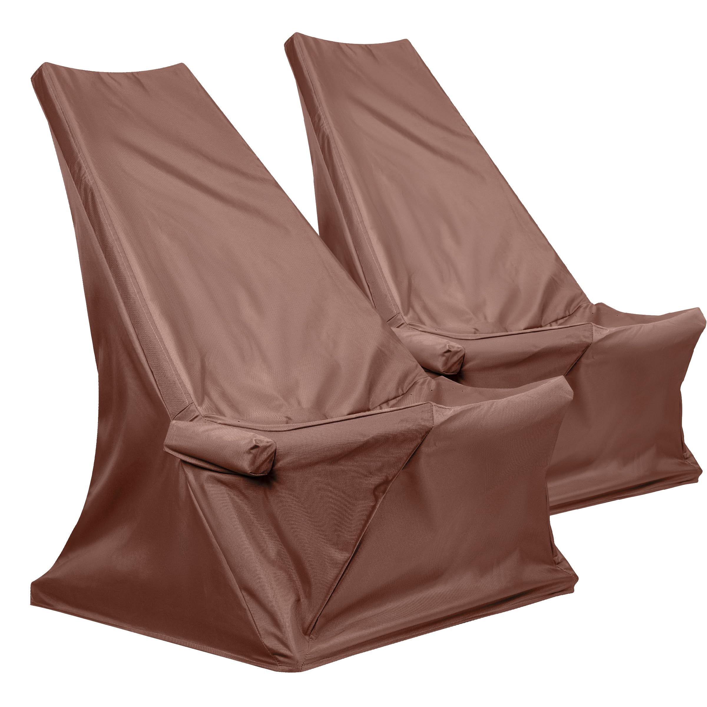 CleverMade Tamarack Chair Cover - Waterproof Outdoor Patio Furniture Protector for Folding Wooden Chairs (2 Pack, Mocha) | UV Resistant & Weatherproof | Perfect for Backyard, Garden, and Poolside Use