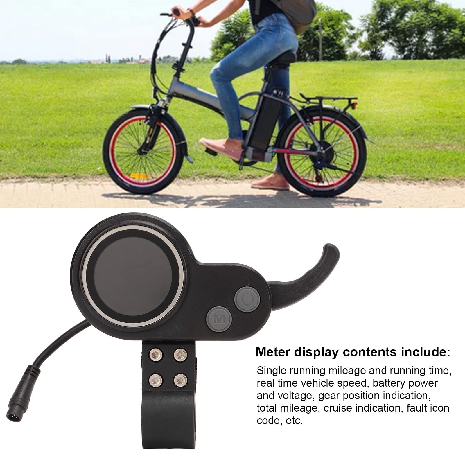 24V-60V Electric Scooter Thumb Throttle Controller with LCD Speedometer Display - 5 Pin Replacement Part for E-Scooters - Perfect for Commuting & Urban Travel