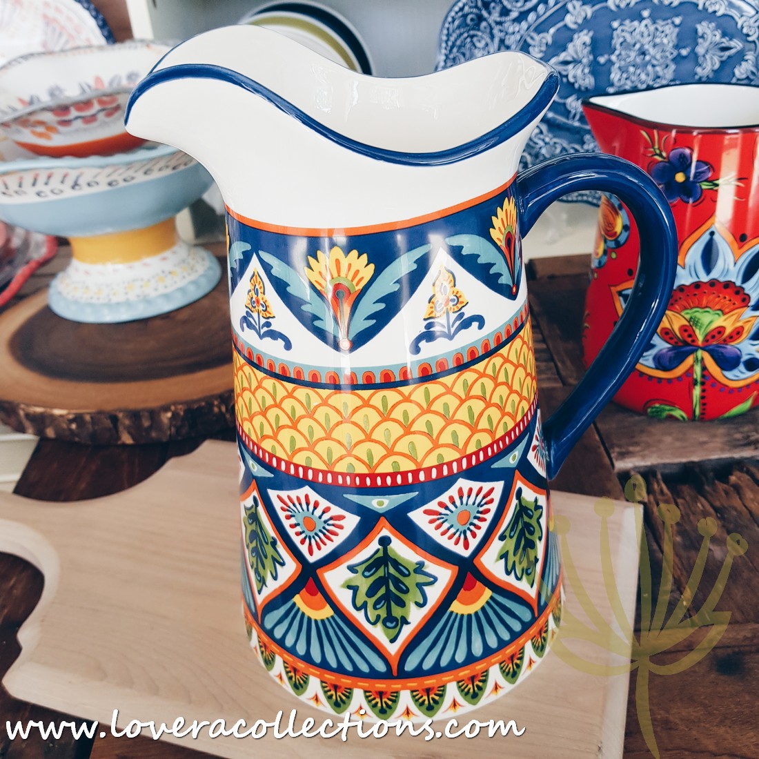 Vibrant Colorful Glass Pitchers - 50% Off Clearance Sale - Perfect for Iced Tea, Lemonade & Summer Beverages