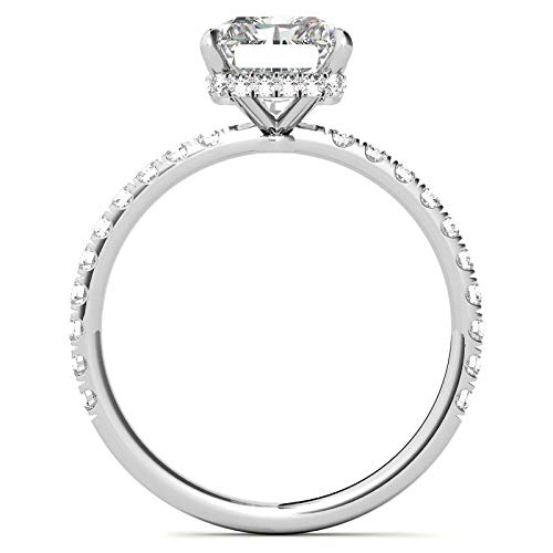 3 CT Emerald Cut Moissanite Engagement Ring - Vintage Wedding Eternity Band with 4-Prong Solitaire Setting in Sterling Silver - Anniversary Promise Ring Gift for Women - Perfect for Proposals, Weddings & Special Occasions