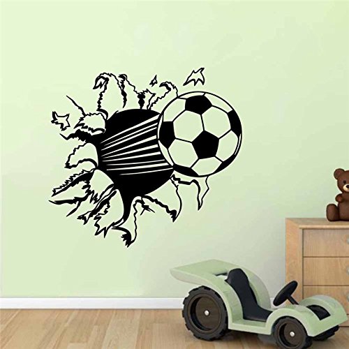 3D Football Broken Wall Stickers - DIY Vinyl Sports Decals for Kids Bedroom, Fan Cave & Home Decor - Easy-to-Apply 3D Mural Art for Sports Lovers & Game Room Decorations