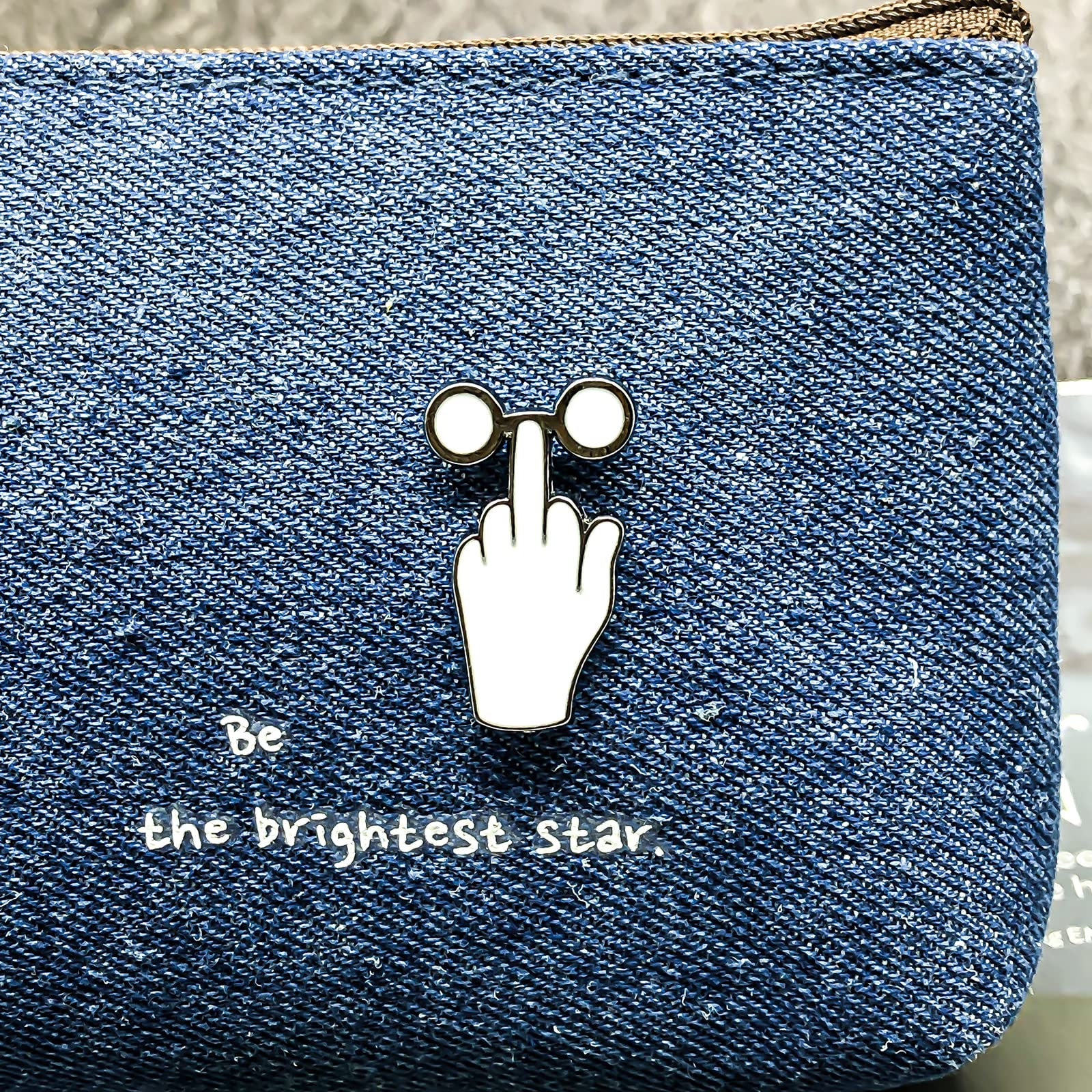 Fun Enamel Lapel Pin - Push Up Glasses Badge for Clothes & Bags - Trendy Accessory for Work & School