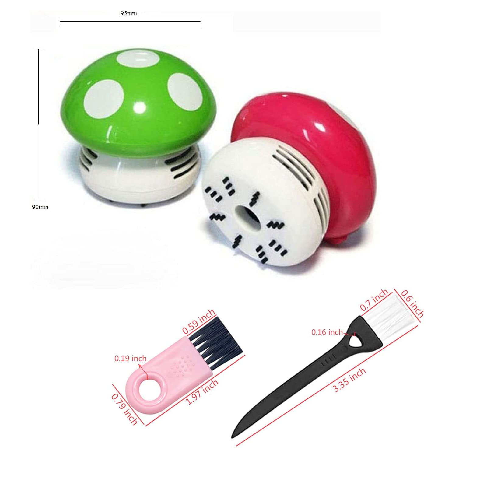 Mini Desktop Vacuum Cleaner - Cordless Portable Dust Buster for Laptop, Keyboard, Car & Office - Purple Mushroom Design - Perfect for Cleaning Crumbs, Pet Hair & Small Debris (Home, Office, Car Use)