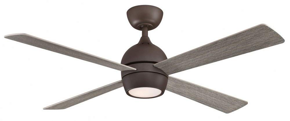 Fanimation FP7652GR Kwad 52 Inch Matte Greige Ceiling Fan with Remote Control - Perfect for Living Room, Bedroom, and Outdoor Patio Cooling