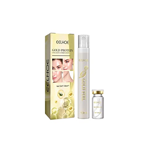 Anti-Aging Protein Thread Lifting Set - Soluble Collagen Peptide Threads with Nano Gold Essence for Face Firming & Wrinkle Reduction | At-Home Facial Treatment for Fine Lines & Skin Tightening