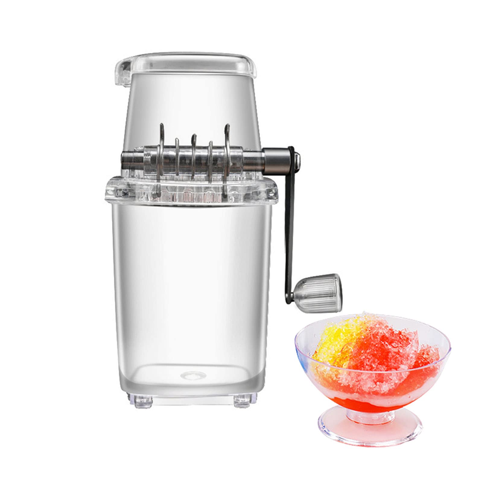 **Manual Rotary Ice Crusher - 1.25L Gray Ice Cube Crusher for Smoothies, Cocktails & Slushies - Perfect for Home Bars, Parties & Outdoor Gatherings**
