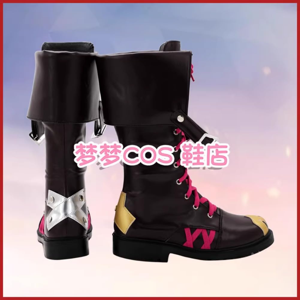 **LOL Jinx Cosplay Shoes - Arcane Anime Game Inspired Short Boots for Women & Men - Perfect for Halloween, Cosplay, and Conventions**