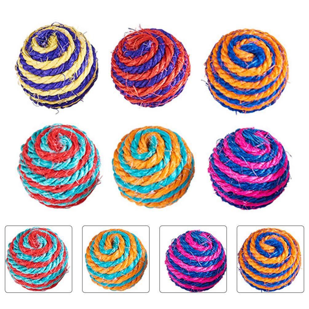 Balacoo 6Pcs Interactive Kitten Toys - Sisal Cat Teaser & Exercise Toys for Indoor Cats, Fun Playtime for Kittens & Adult Cats | Perfect for Play, Training & Bonding with Your Pet