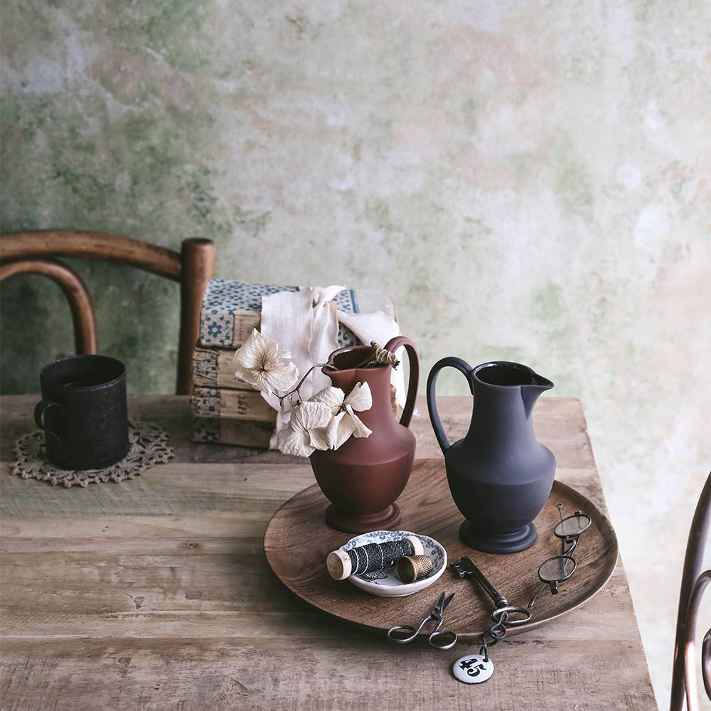 Handmade Black Stoneware Pitcher - Elegant Ceramic Water Jug for Home Decor, Kitchen & Dining Table - Perfect for Serving Beverages, Milk, Juice & Iced Tea