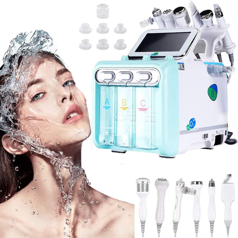 Professional 6-in-1 HydraFacial Machine with Hydrogen Oxygen Therapy & Diamond Microdermabrasion | RF Skin Care Beauty Device for Salon & Spa Treatments | Perfect for Deep Cleansing, Anti-Aging & Skin Rejuvenation