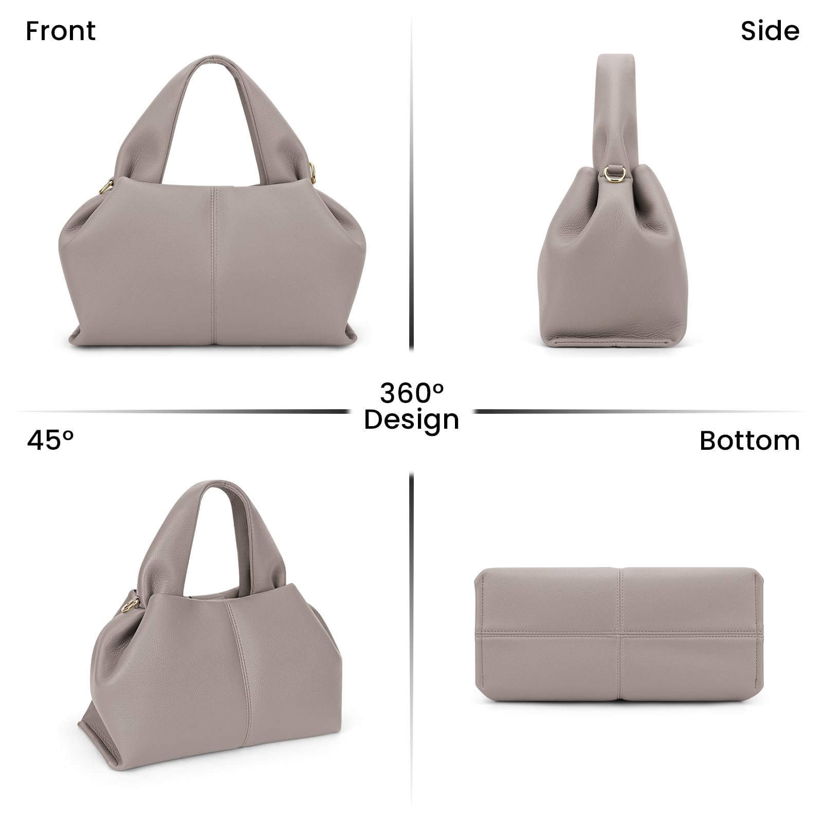 Stylish Dumpling Tote Bag for Women - Faux Leather Crossbody Purse, Fashionable Handbag & Satchel Clutch - Perfect for Work, Travel & Evening Outings