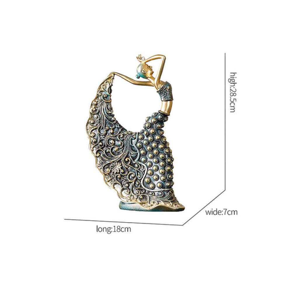 Elegant Resin Dancing Sculpture Figurine - Handmade Home Decor Statue for Living Room & Bedroom - Unique Gift Idea for Housewarming, Wedding & Anniversary - Perfect for Shelf Display, Coffee Table Centerpiece & Feng Shui Decor