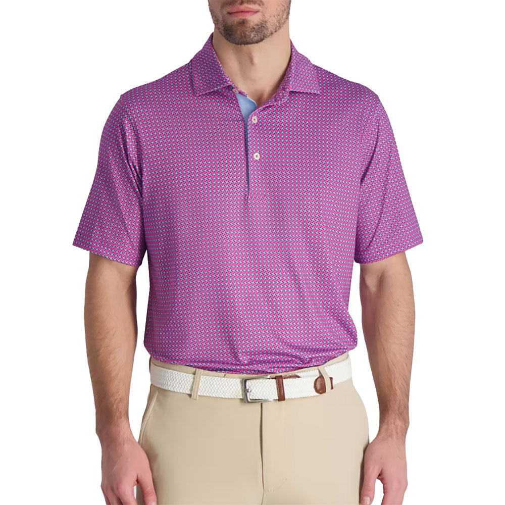 Fairway & Greene Bellinger Print Men's Golf Polo Shirt - Moisture Wicking & UV Protection - Perfect for Golf Tournaments & Casual Summer Wear