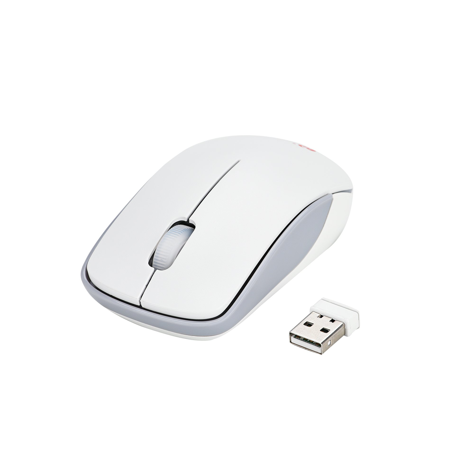 MCSaite 2.4G Slim Wireless Mouse with Nano Receiver - Ultra Thin Ergonomic Computer Mouse for Laptop, PC, Mac - Portable White Mouse for Office, Travel, Home & Gaming Use