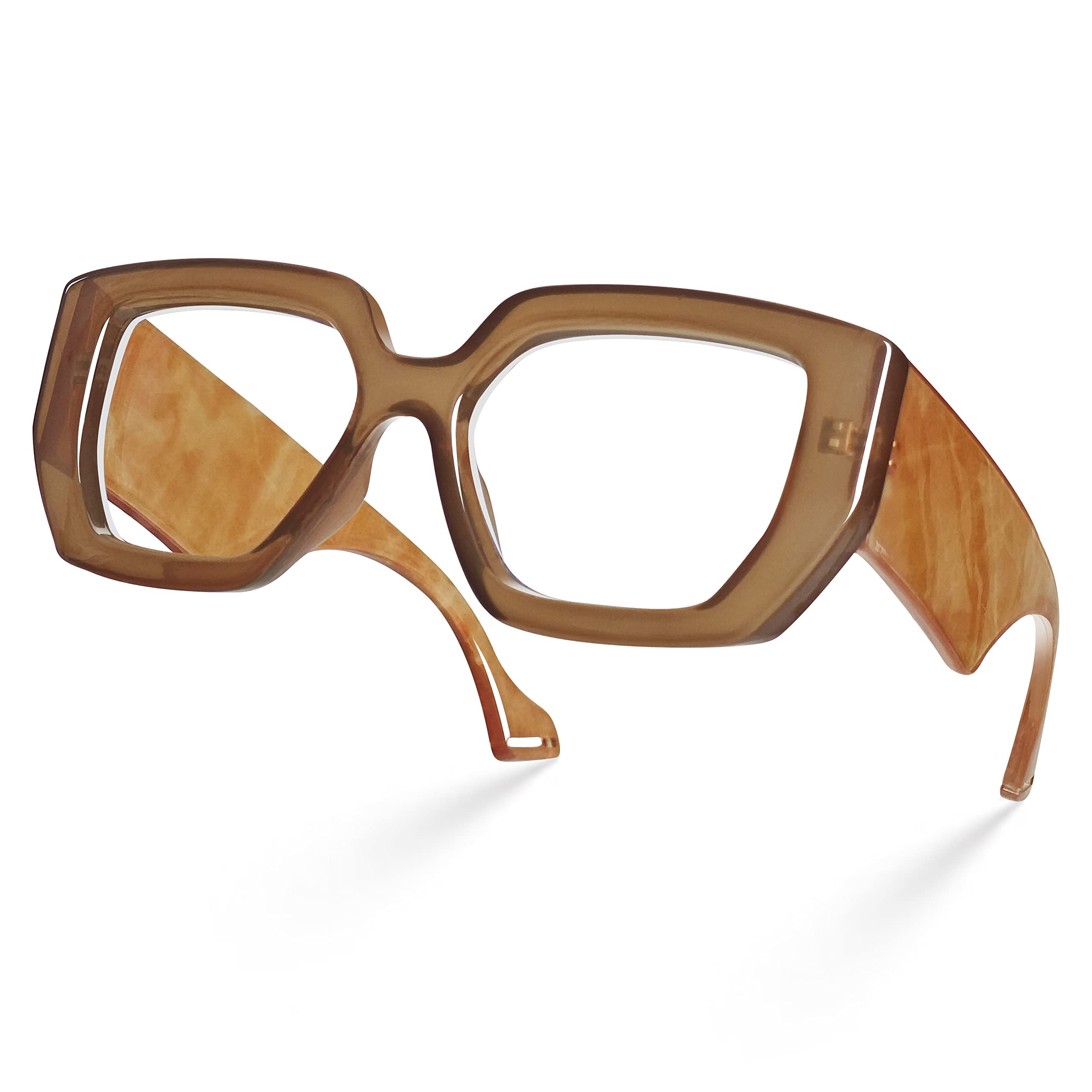 Blue Light Blocking Glasses for Women - Oversized Square Thick Frame Computer & Gaming Eyewear - Reduce Eye Strain for Work, Reading & Screen Time (LA022)