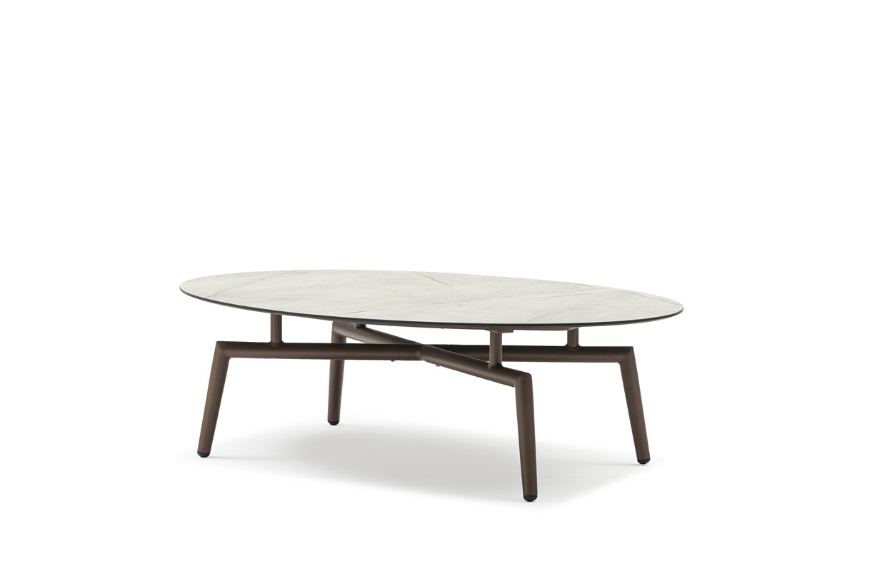 Couture Jardin Outdoor Oval Coffee Table - Elegant Patio Furniture for Garden, Porch, and Backyard Relaxation