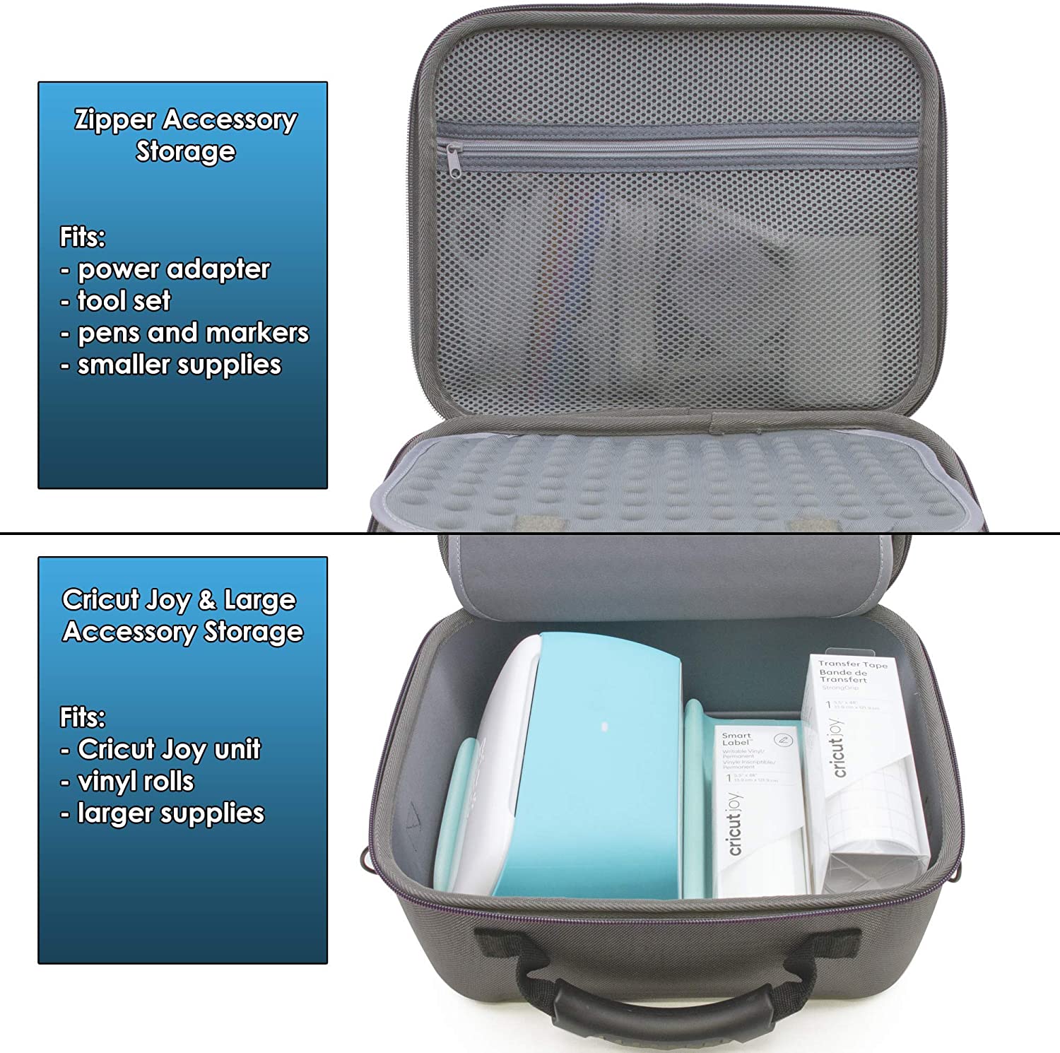 CASEMATIX Protective Travel Case for Cricut Joy Machine & Accessories - Custom Fit for Paper Cutter with Padded Divider - Perfect for Crafting, Scrapbooking & On-the-Go Projects