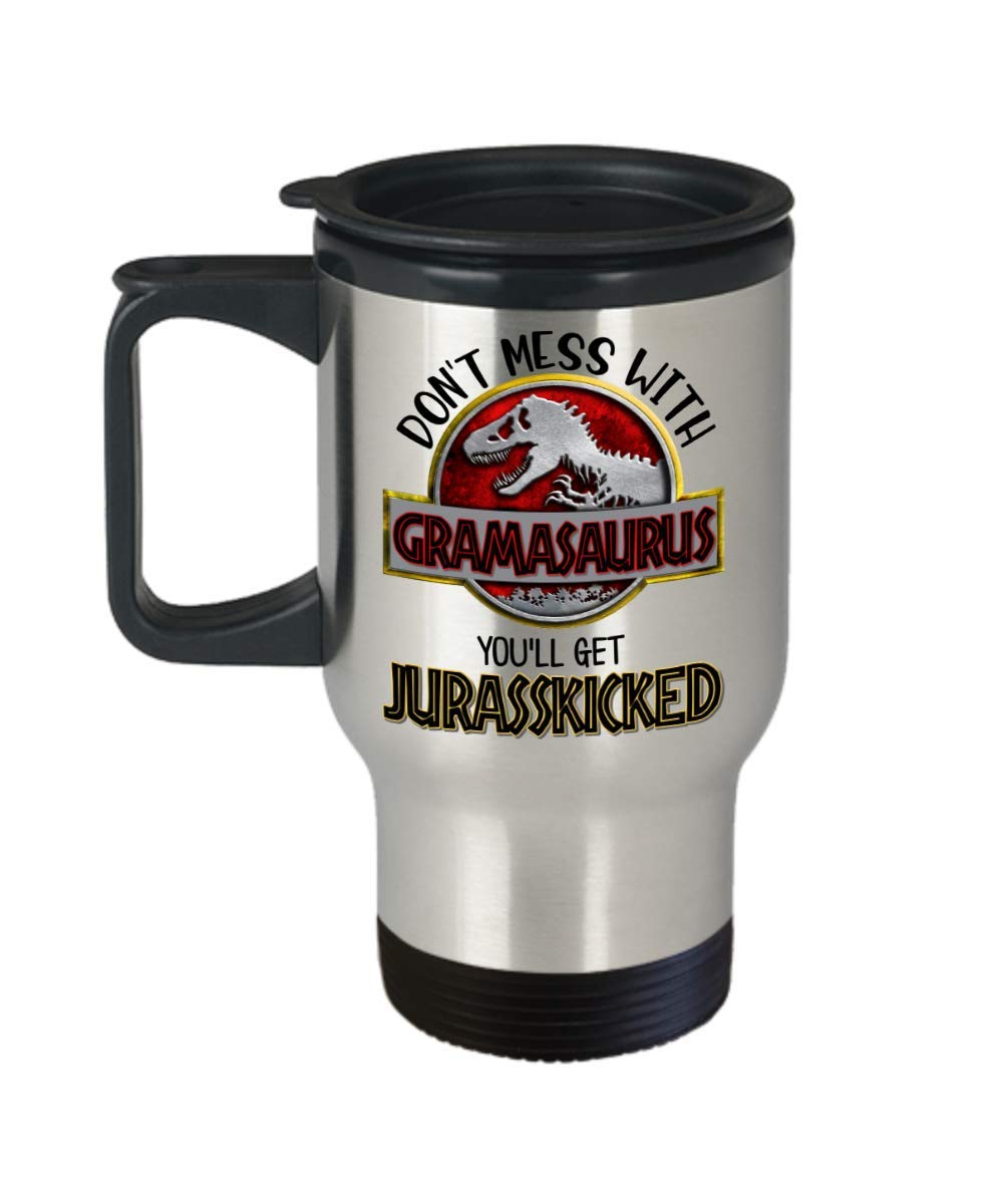 Funny Grammy Travel Mug - 14oz Jurassic Gift for Grandma - Perfect for Mother's Day & Birthdays