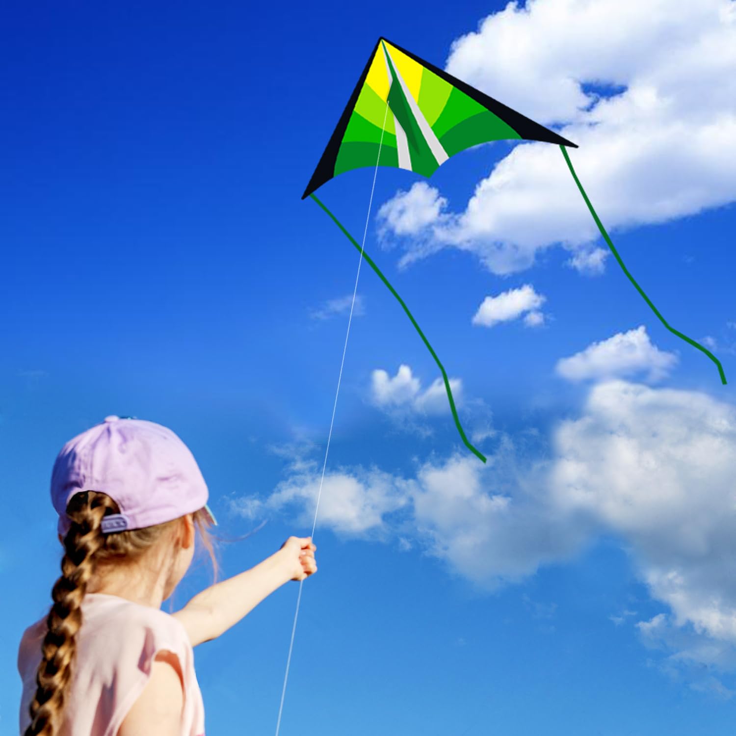 **Delta Kite for Kids & Adults - Easy to Fly Beginner Kite for Ages 4-8, Durable Beach Kite for Outdoor Fun, Park, Beach & Backyard Flying**