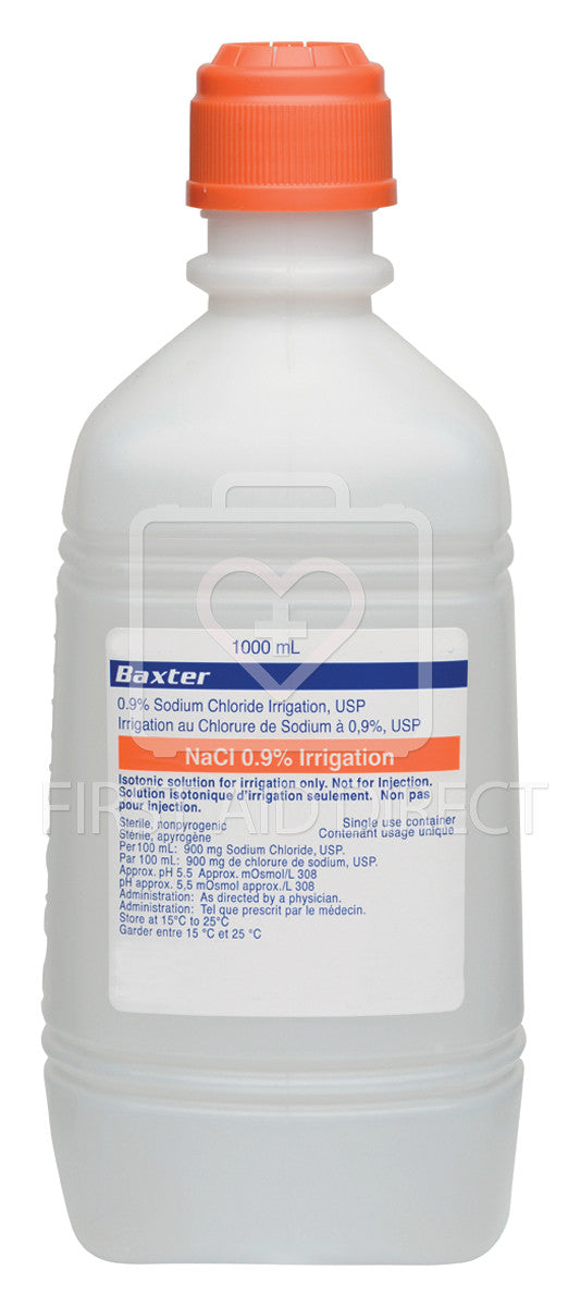 0.9% Sodium Chloride Irrigation Solution - 1 Liter Sterile Saline Bottle for Wound Care, Medical Procedures & Nasal Rinse | Hospital-Grade IV Fluid