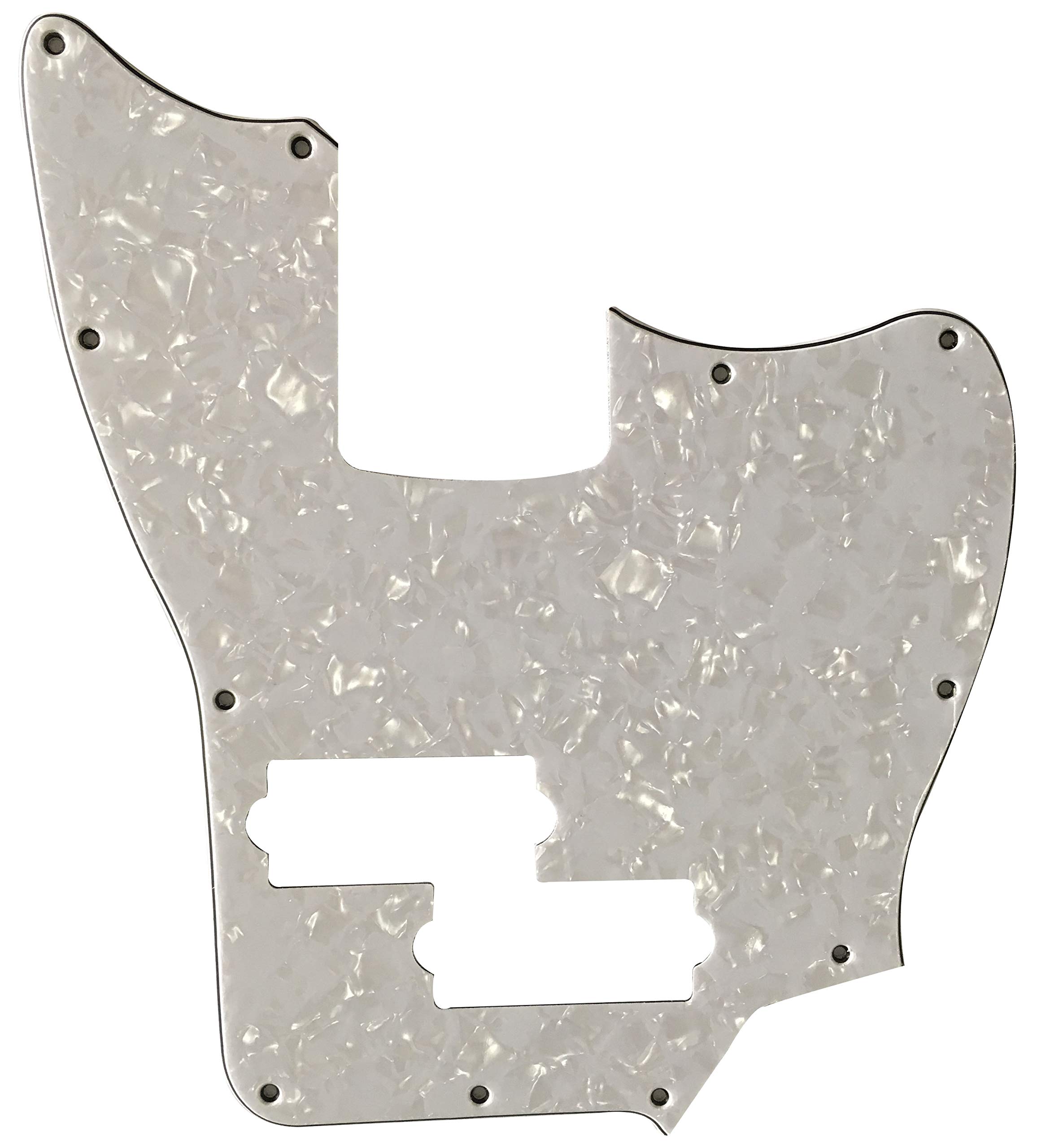 Electric Guitar Pickguard for Squier Jaguar Bass Special SS Short Scale - 4 Ply White Pearl Replacement Pickguard | Perfect for DIY Guitar Upgrades & Modifications