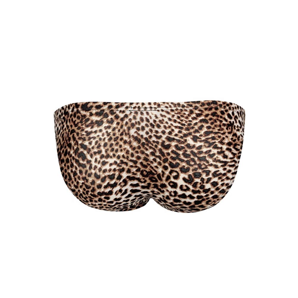Swbreety Men's Leopard Print Bikini Briefs with Bulge Pouch - Soft Comfort Underwear for Daily Wear, Gym & Beach