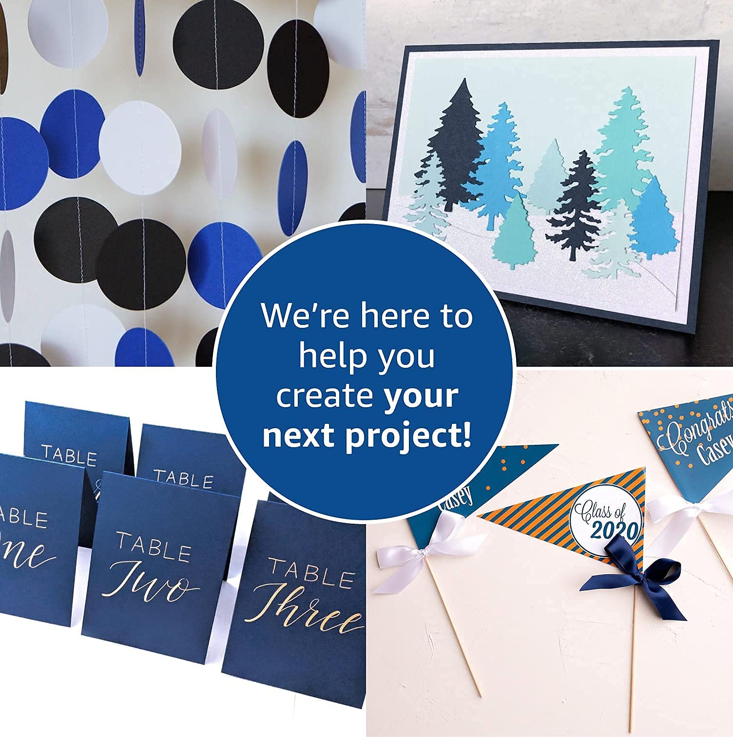 Premium Blue Navy Cardstock Paper - 50 Sheets, 8.5