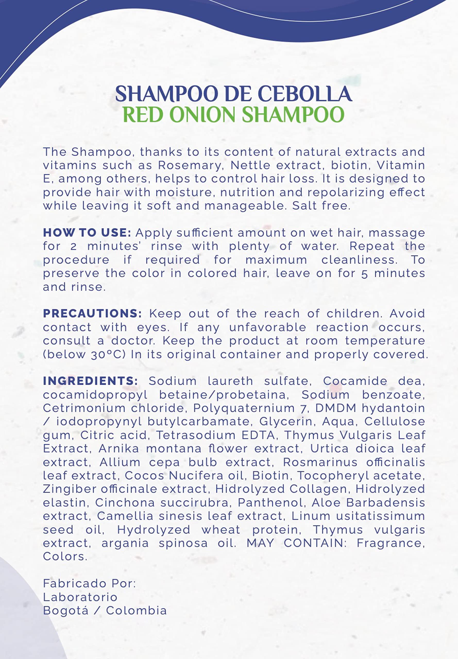 Organic Red Onion & Rosemary Hair Growth Shampoo with Thyme, Ginger & Hydrolyzed Collagen - Natural Treatment for Thicker, Healthier Hair (500ml, 16.9 Fl Oz) - Perfect for Daily Hair Care & Scalp Nourishment
