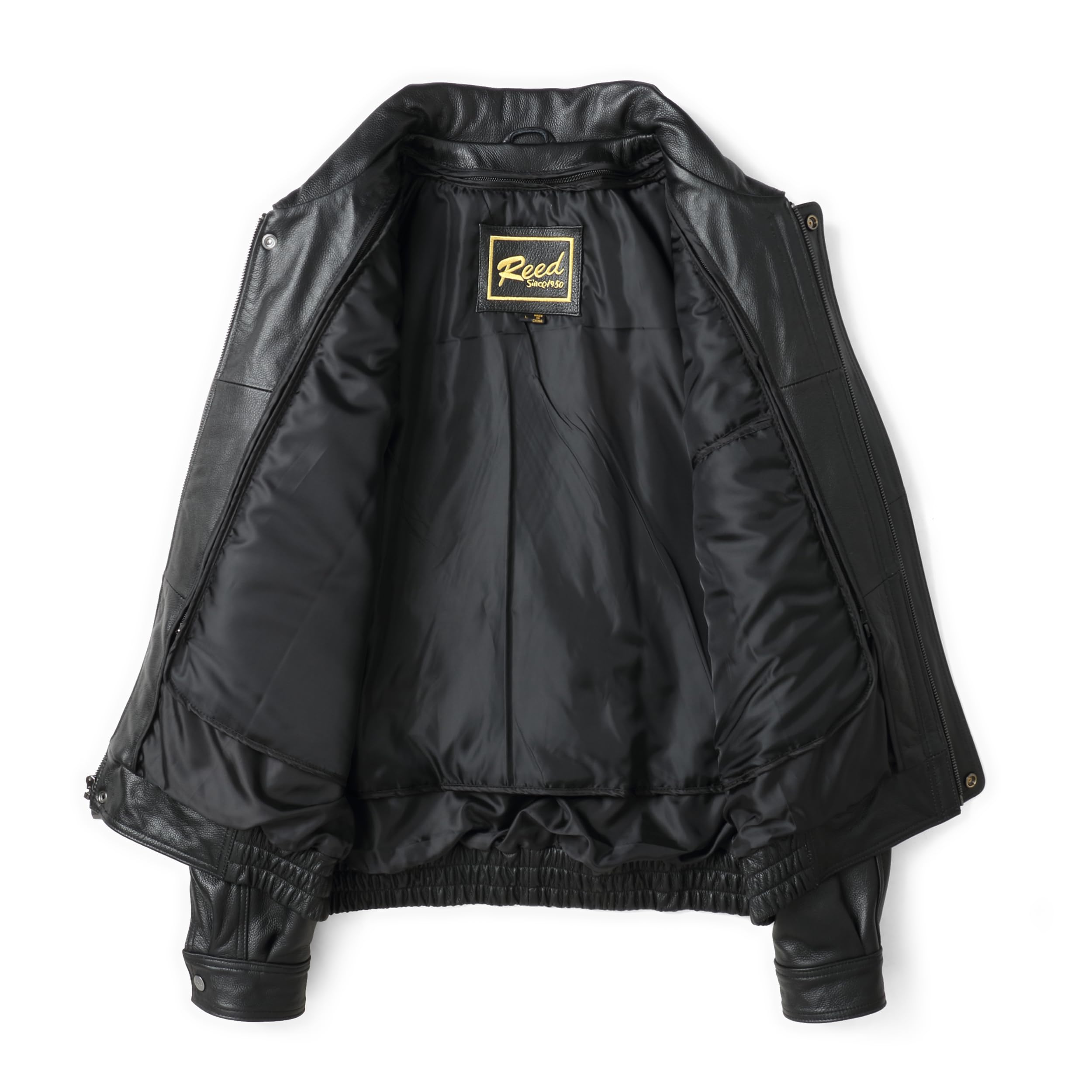 REED Men's American Style Bomber Jacket - Genuine Leather, Classic Aviator Design, Slim Fit for Casual & Motorcycle Riding | Perfect for Fall, Winter & Outdoor Adventures