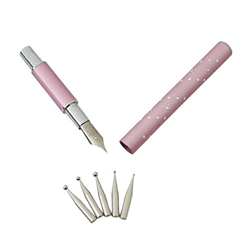 Atricure Nail Art Calligraphy Pen Set - 5 Different Size Replacement Tips for DIY Nail Drawing, Round & Flat Painting, Professional Liner Nail Tools - Perfect for Manicure, Nail Salon & Home Nail Art Design